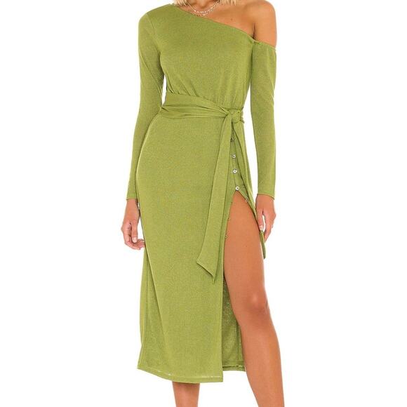 Lovers And Friends Revolve Kayla Midi Dress Green Lightweight Size Small NWT - Picture 1 of 9